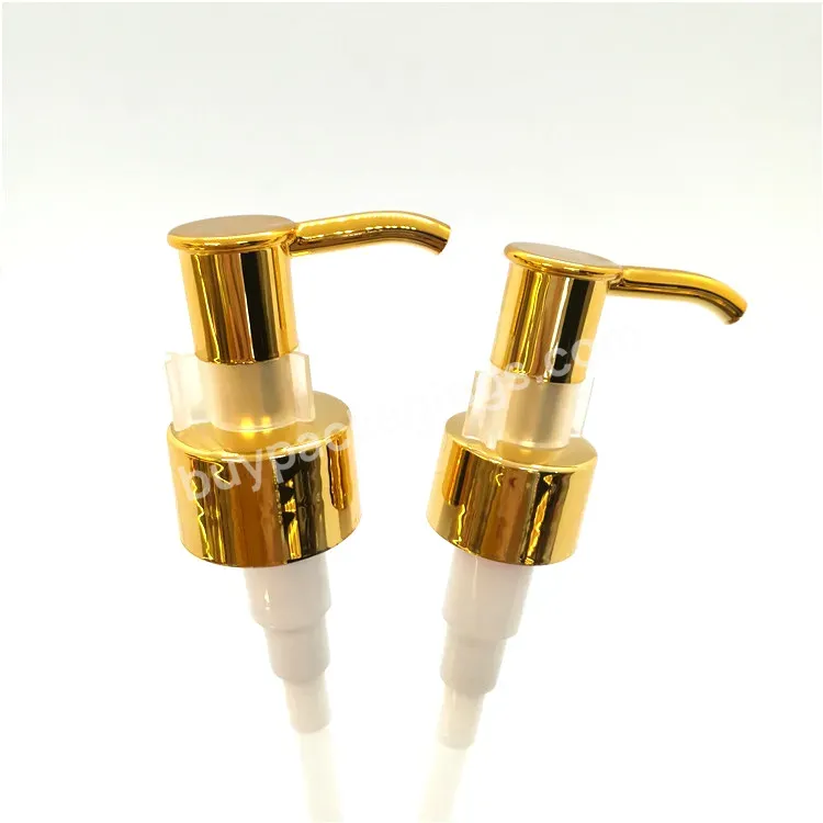 Oem Rts 24/ 410 Uv Gold Luxury Lotion Pump With Clip 28/410 Plastic Hand Wash Dispenser Pump For Cosmetic Packaging