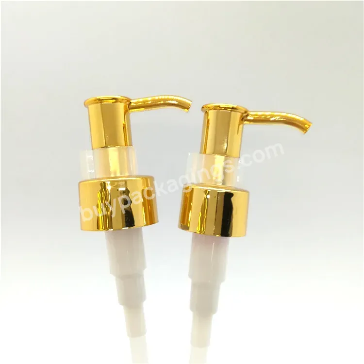 Oem Rts 24/ 410 Uv Gold Luxury Lotion Pump With Clip 28/410 Plastic Hand Wash Dispenser Pump For Cosmetic Packaging