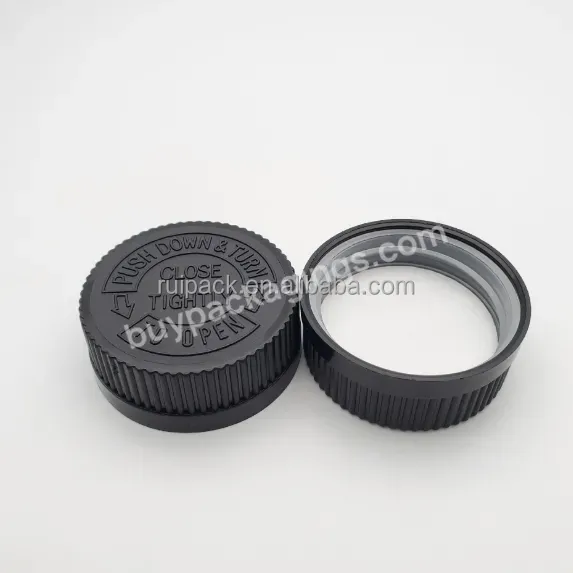 Oem Rts 38mm Plastic Child Proof Cap Black With Induction Seal Liner