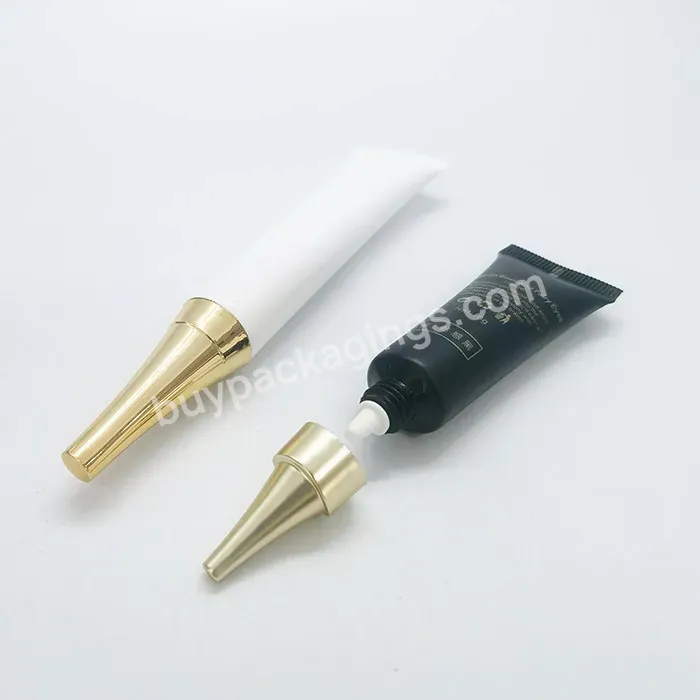 Oem Rts 7ml 0.5oz 30ml Custom Squeeze Soft Plastic Long Nozzle Eye Serum Cream Tube With Plating Lid