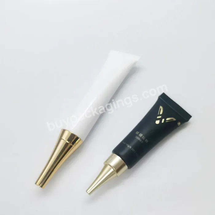 Oem Rts 7ml 0.5oz 30ml Custom Squeeze Soft Plastic Long Nozzle Eye Serum Cream Tube With Plating Lid