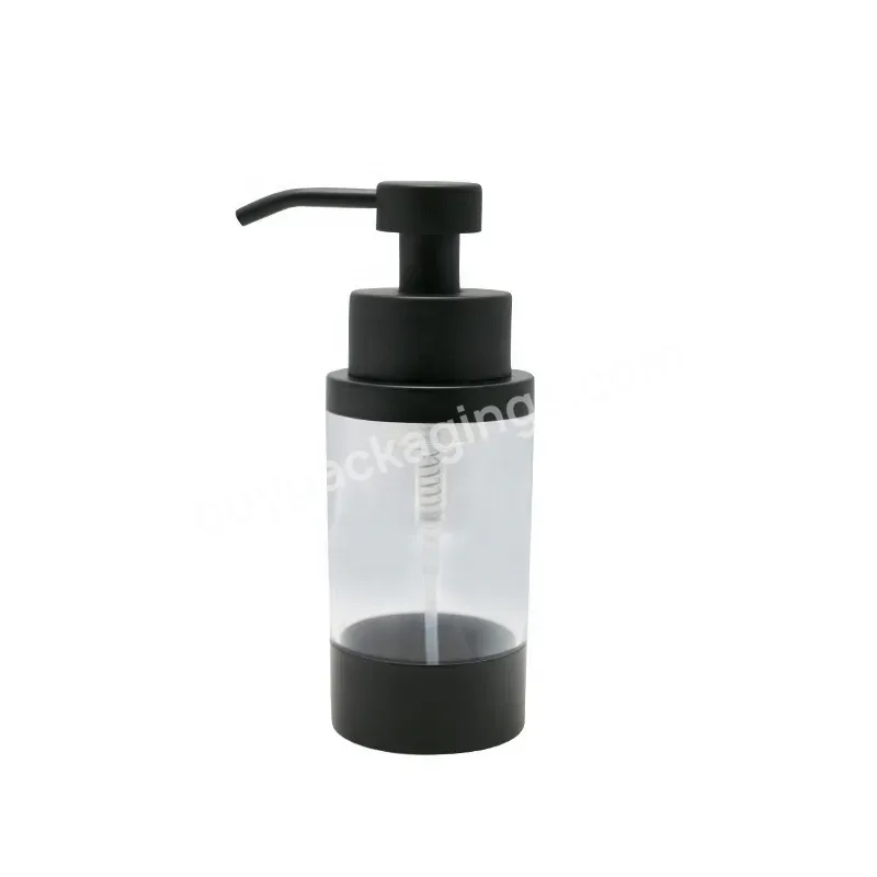 Oem Rts Empty 250ml Matte Black Hand Washing Liquid Bottle With Matte Black Stainless Steel Foam Soap Pump