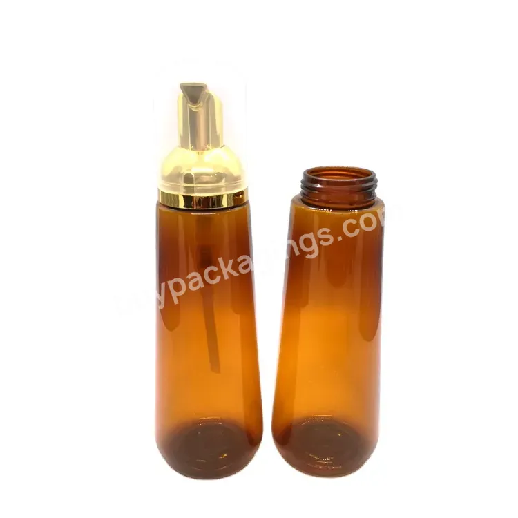 Oem Rts Empty Cosmetic Packaging 80ml 100ml 120ml 150ml Conical Shape Amber Plastic Pet Hand Soap Foam Bottle Foam Pump Bottle