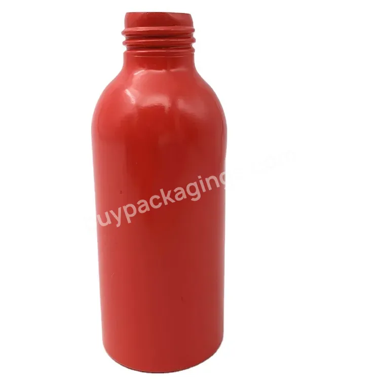 Oem Rts Empty Refillable Aluminum Bottle Red Cosmetic Shampoo Metal Aluminum Bottle 100ml 200ml