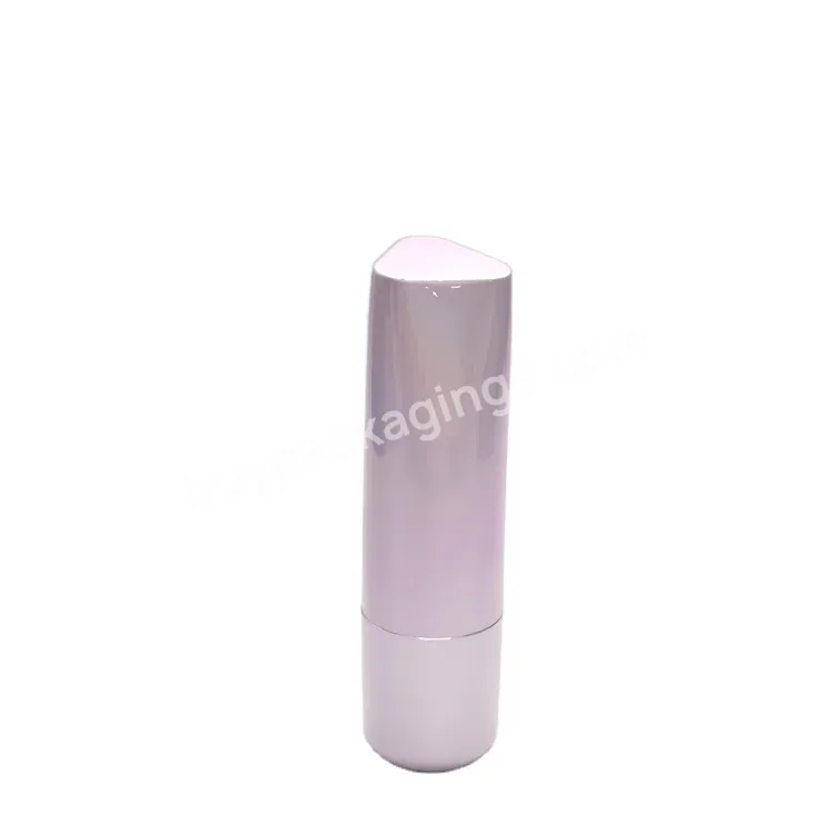 Oem Rts Empty Shiny Triangle Lipstick Tube 3g Lip Balm Container Unique Shape Lipstick Container