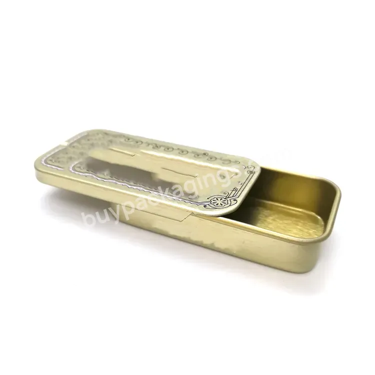 Oem Rts Factory Made Small Gold Mint Candy Storage Metal Box Lip Balm Can Slide Tin Case