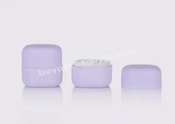 Oem Rts Pink Purple Cute 7g Square Lip Balm Lipstick Container Solid Perfume Jar With Soft Touch Finish