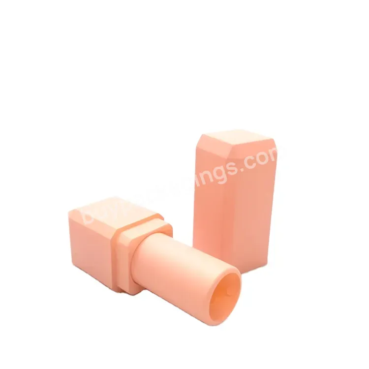 Oem Rts Wholesale Empty Lipstick Packaging 3g Lipstick Tubes Square Matte Pink Lipstick Container