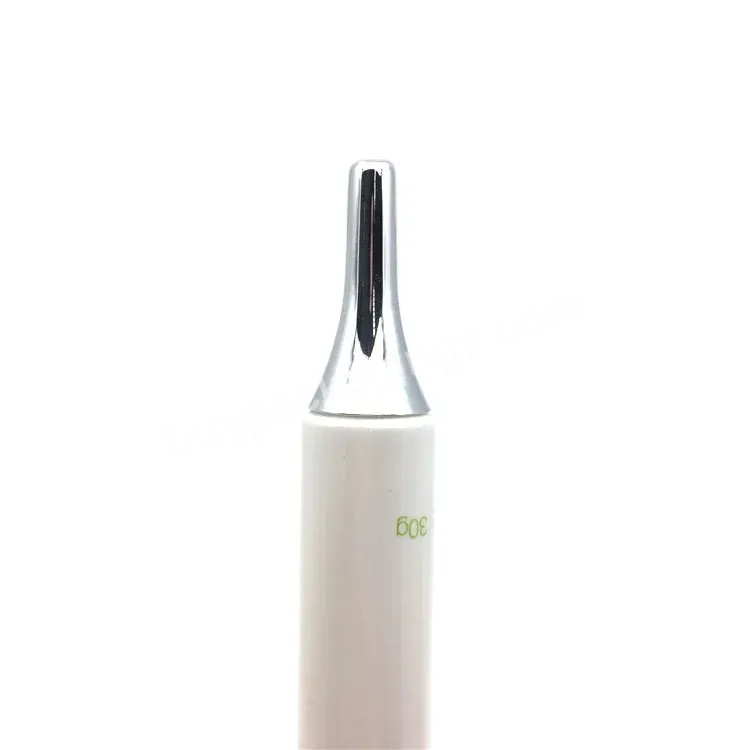 Oem Skincare White Tube Cosmetic 30ml Empty Foundation Lotion Tubes Pe Plastic Eye Cream Tube With Nozzle Tip