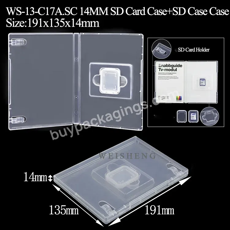 Oem Slim Size Portable Plastic 14mm Sd Card Empty Storage Memory Card Case For Single Trading Transparent Xqd Tf Cf Sd Card Case