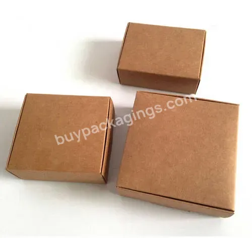 Oem Square Cardboard Brown Kraft Food Grade Paper Natural Disposable Bakery Muffins Cake Chocolate Box