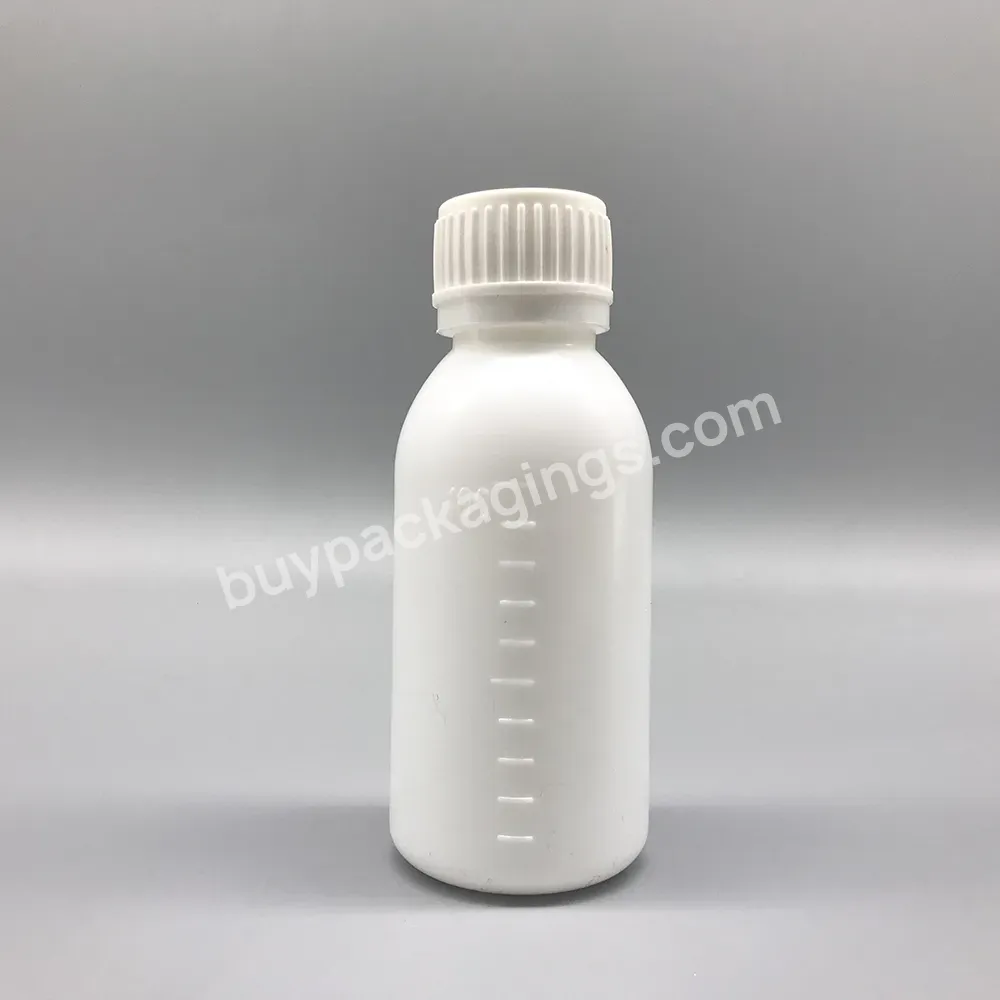 Oem Sterile Hdpe 100ml Cough Syrup Bottle Plastic Caps 28mm