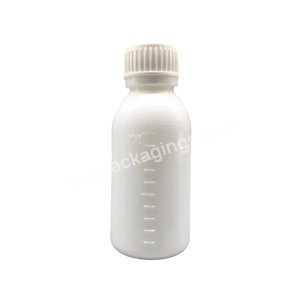 Oem Sterile Hdpe 100ml Cough Syrup Bottle Plastic Caps 28mm