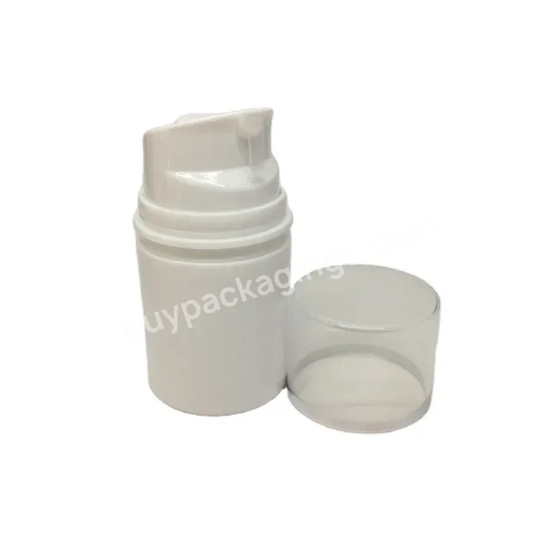 Oem Stock Low Small Quantity 15ml 30ml 50ml Silver Ring Cap Airless Pump Bottle Empty Cosmetic Containers