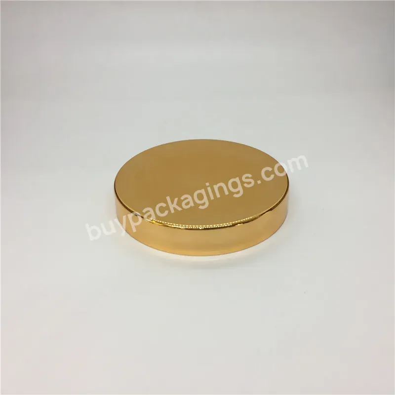 Oem Stocked 89mm 89/400 Shiny Gold Plated Plastic Screw Top Cap Wide Mouth Jar Lids