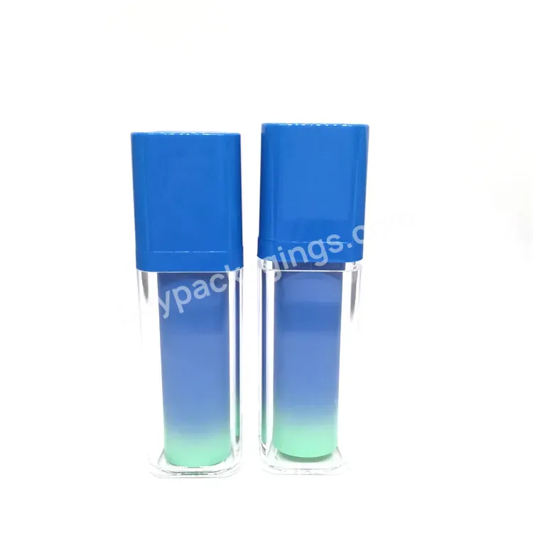 Oem Super September 15ml 30ml 50ml Cosmetic Packaging Plastic Bottle New Style Airless Bottle Oil Blue Square Pump Spray Bottle