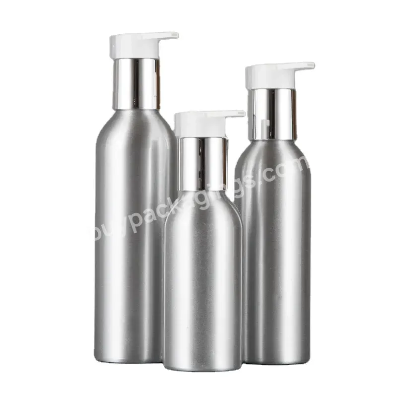 Oem Sustainable Metal Aluminum Bottle 2oz 4oz 5oz 8oz 10oz Cosmetic Aluminum Bottle With Cream Pump For Lotion