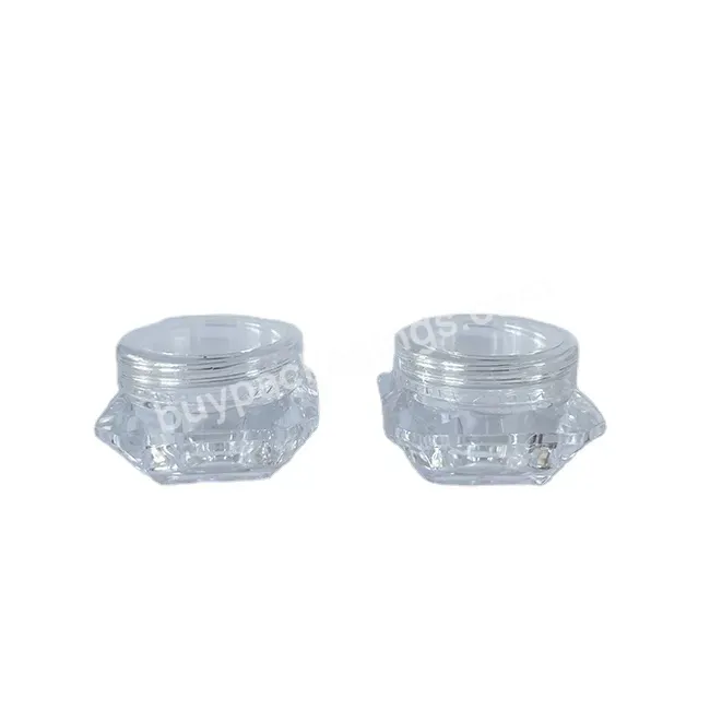 Oem Transparent Plastic Mini Cream Jar 3g 5g Dia Mond Shaped Cosmetic Packaging Cream Jar