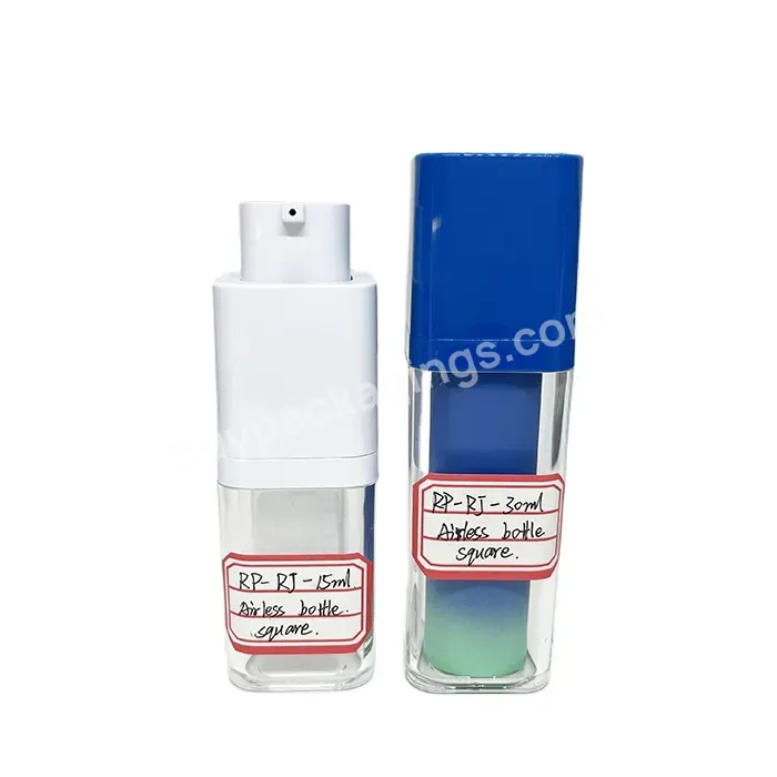 Oem Twist-up Design Cream Pump Cosmetic Packaging Airless Bottle 15ml 30ml 50ml Gradient Blue Color Acrylic Airless Bottle