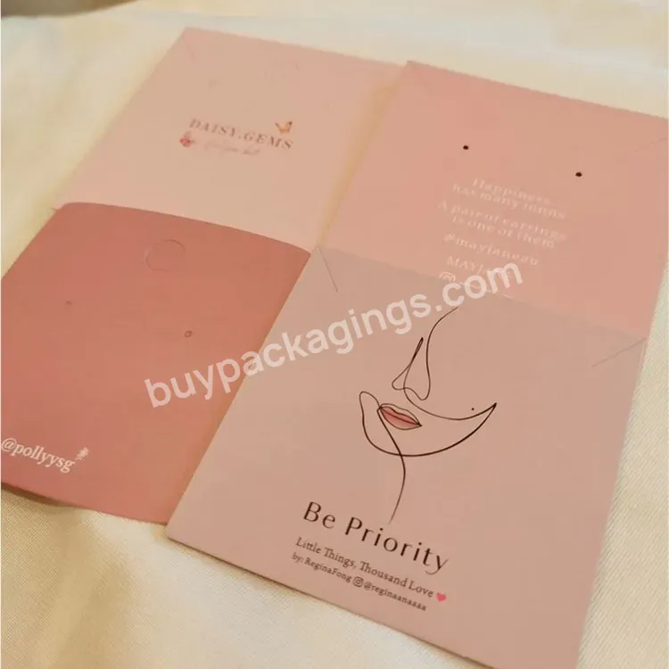 Oem Unique Pin Backing Cards Suppliers Pink Earring Cards With Logo Pink Earring Tags