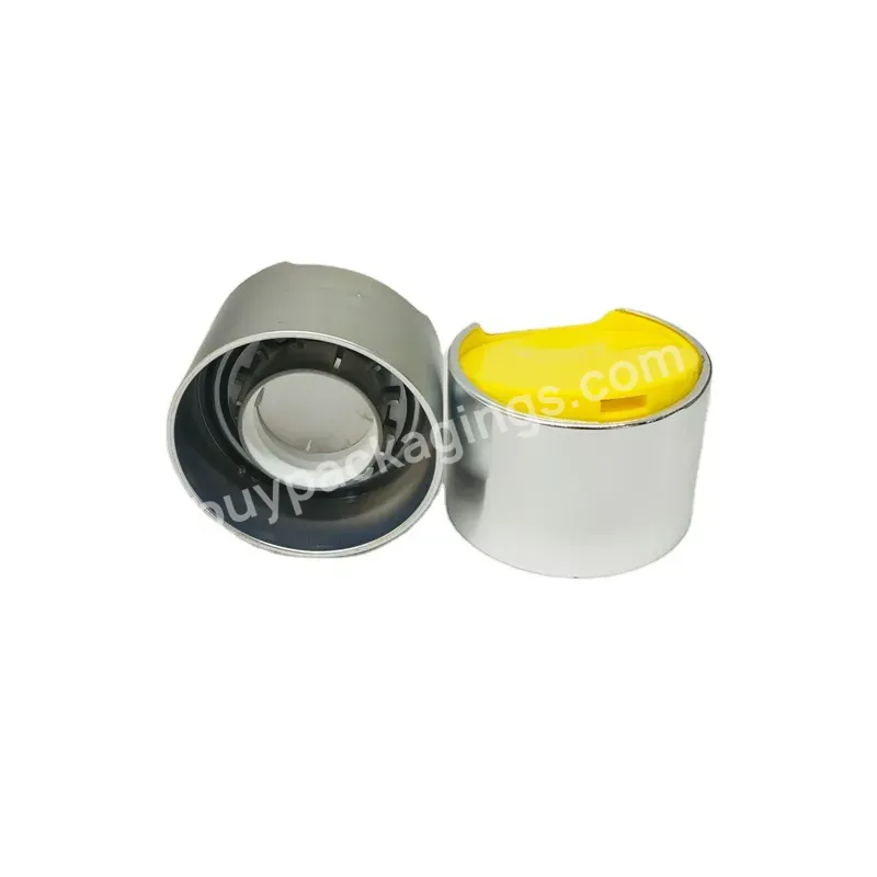 Oem White Silver Aluminium Double Wall Plastic Pp Screw Cap Press Disc Top Cap For Bottle Liquid