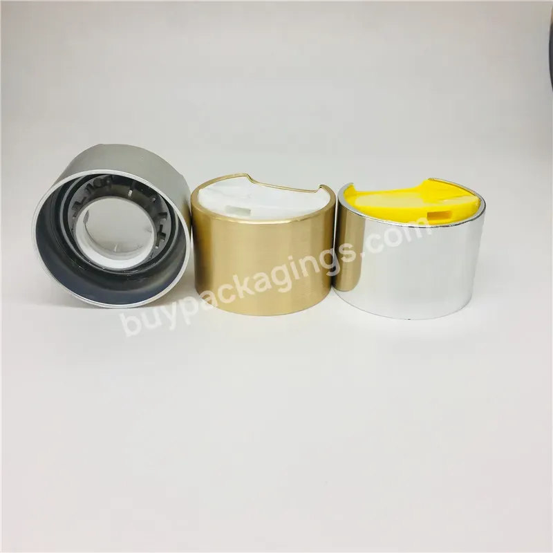 Oem White Silver Aluminium Double Wall Plastic Pp Screw Cap Press Disc Top Cap For Bottle Liquid