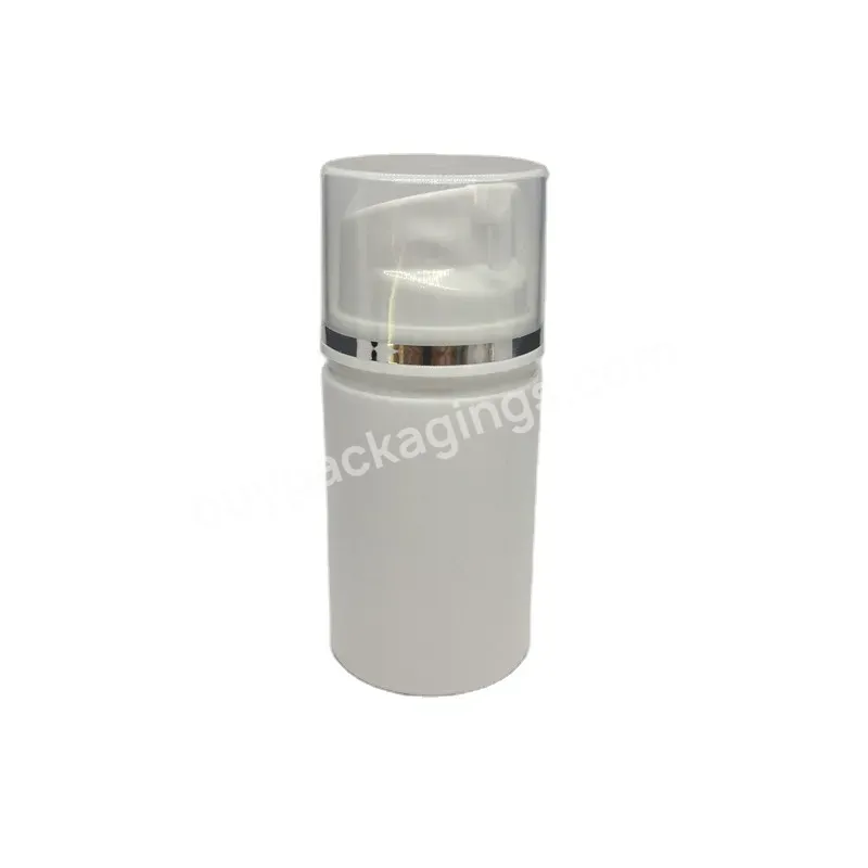 Oem Wholesale 30ml 50 Ml Airless Vacuum Cream Pump Pp Bottle With Silver Ring For Cosmetics