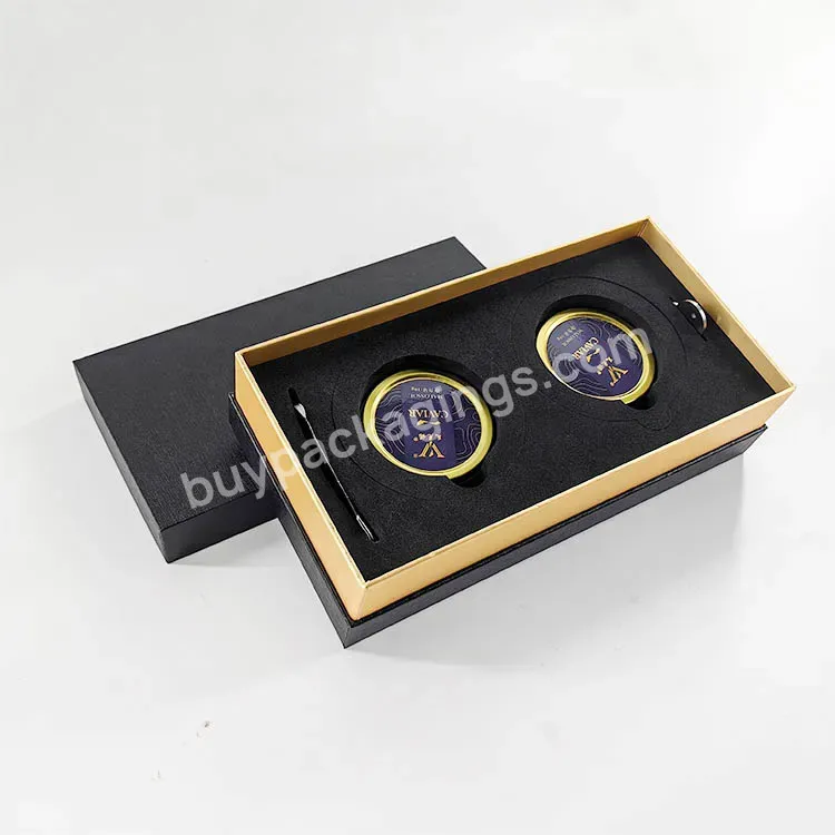 Oem Wholesale Custom Printing Logo Surprise Black Rigid Box Caviar Gift Box