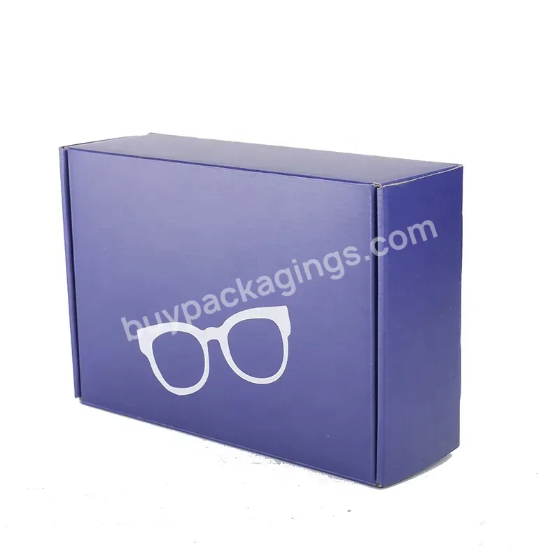 Oem Wholesale Price Custom Purple Optical Glasses Folding Paper Cardboard Packaging Corrugated Mailer Box With Logo