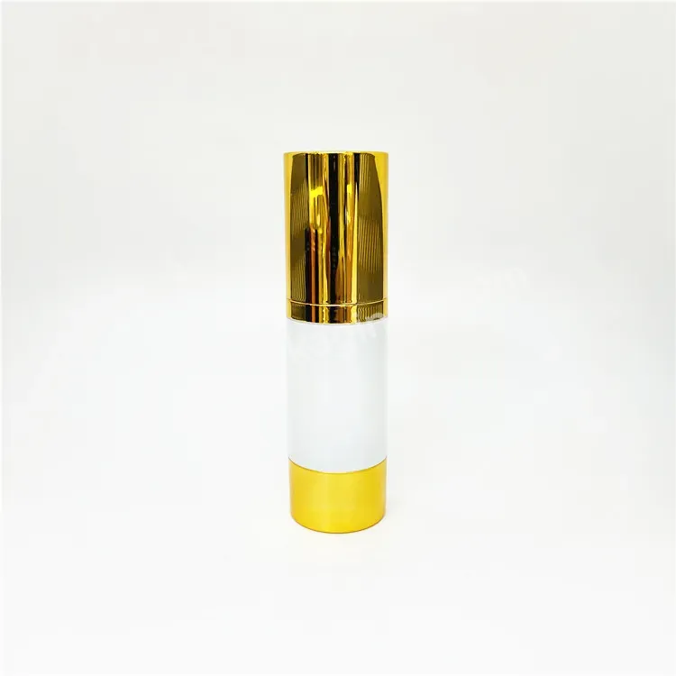 Oem Wholesales Gold Metal Cosmetic Spray Airless Dispenser Pump Plastic Bottle 50ml 1oz