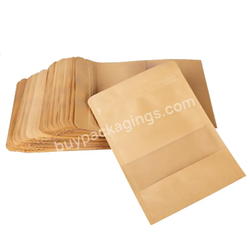 Oem Zipper Packaging Food Stand Up Pouch Kraft Paper Bag