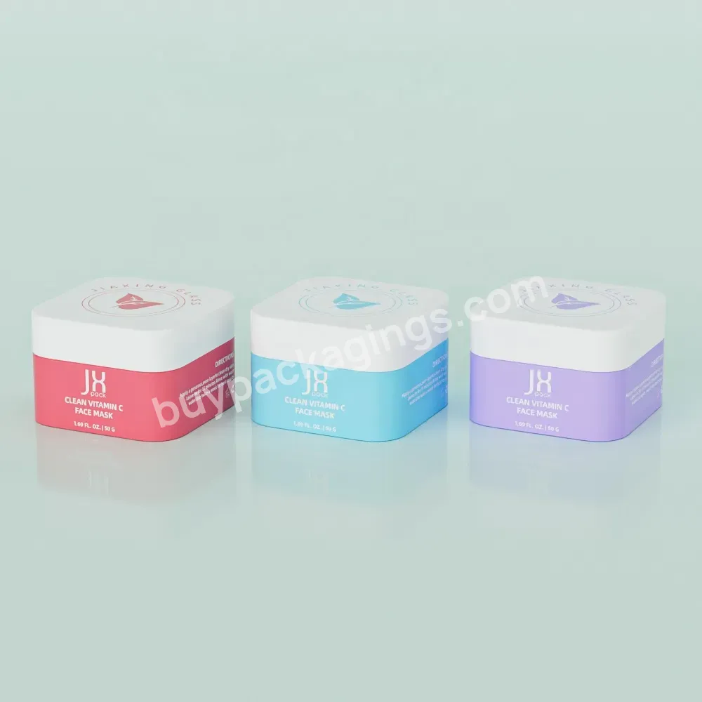 Oem/odm Cosmetic Packaging 5 10 20 30 50g Square Plastic Cream Jar Eco-friendly Cosmetics Packaging Containers Jars