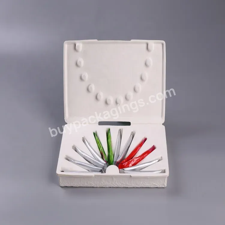 Oem/odm Custom Eco Friendly Capsules Package Molded Pulp Tray Paper Packing Disposable Packaging Box