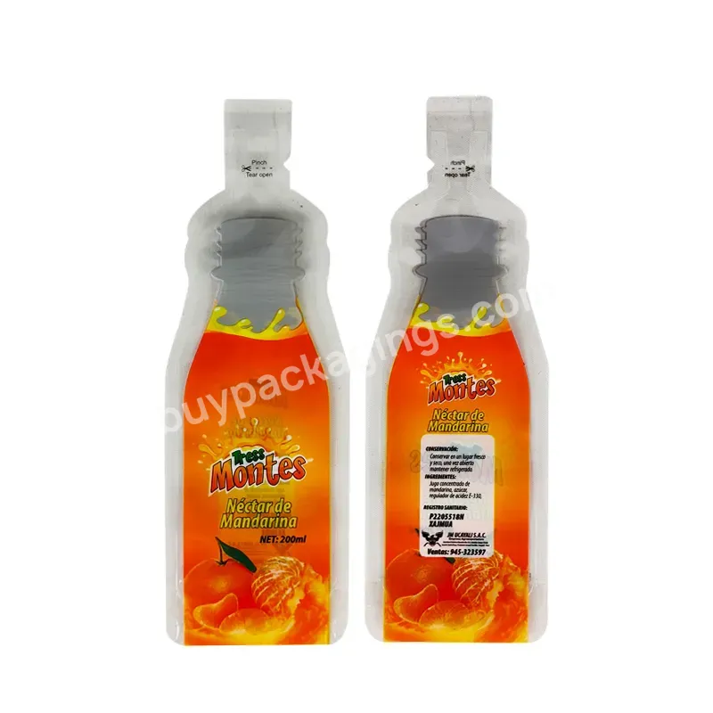 Oem/odm Embalaje De Zumo 200ml Inflatable Plastic Orange Injection Pouch Fruit Juice Pouch
