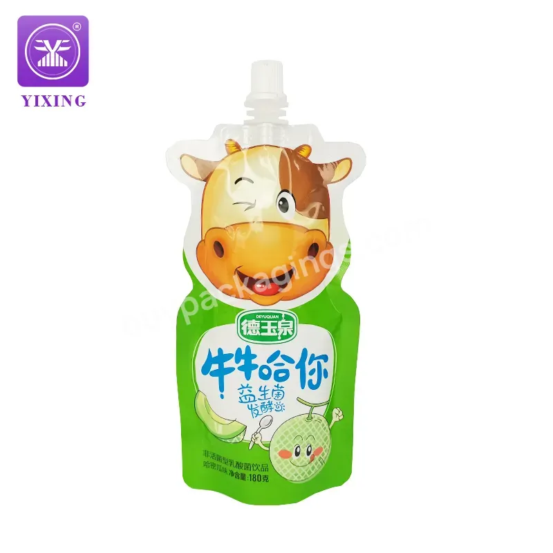 Oem/odm Hot Selling 125ml Special Shape Plastic Packaging Bag For Juice Soft Drink And Fruit Juice Stand Up Spout Pouch