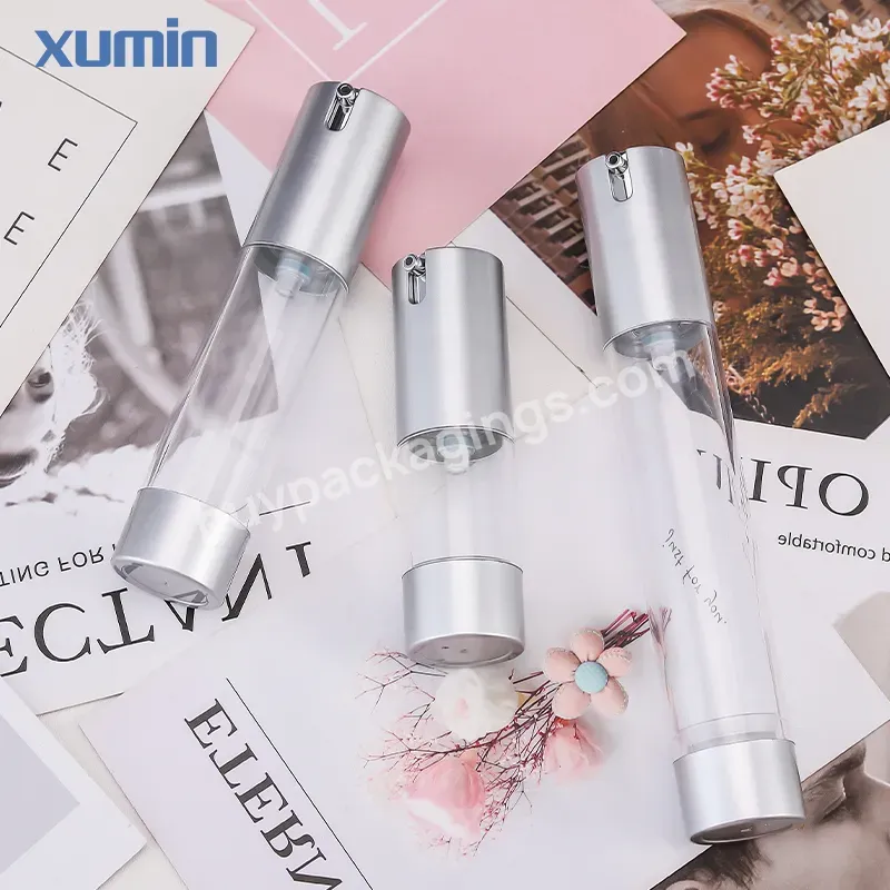 Oem/odm Plastic 10ml Refill Airless Vacuum Pump Bottle Luxury Clear Airless Pump Cosmetic Bottle 15ml 30ml 10ml Foam Pump Bottle