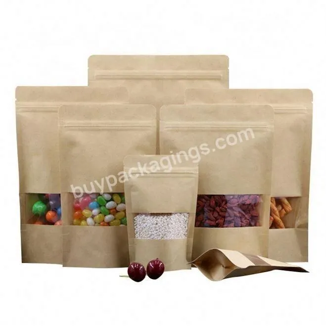 Of Bags For Food Reusable With Window Kraft Paper Bag Custom Wholesale