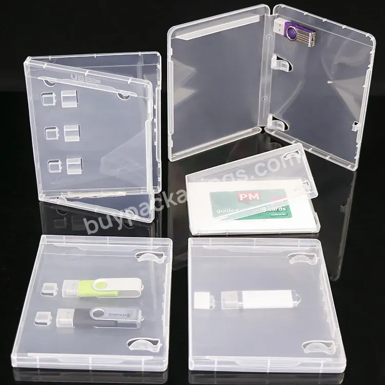 Office Multi Size Clear Plastic Stick Packaging Memory Sd Card Box Storage Usb Disk Card Holder 16gb Usb Flash Pen Drive Case