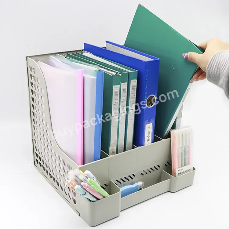 Office Supplies Custom Logo Shelf Mesh File Organizer Magazine Table Plastic Files Tray 4 Grids Document Storage Rack - Buy Magazine Rack Side Table,Mesh File Organizer,Plastic File Tray.