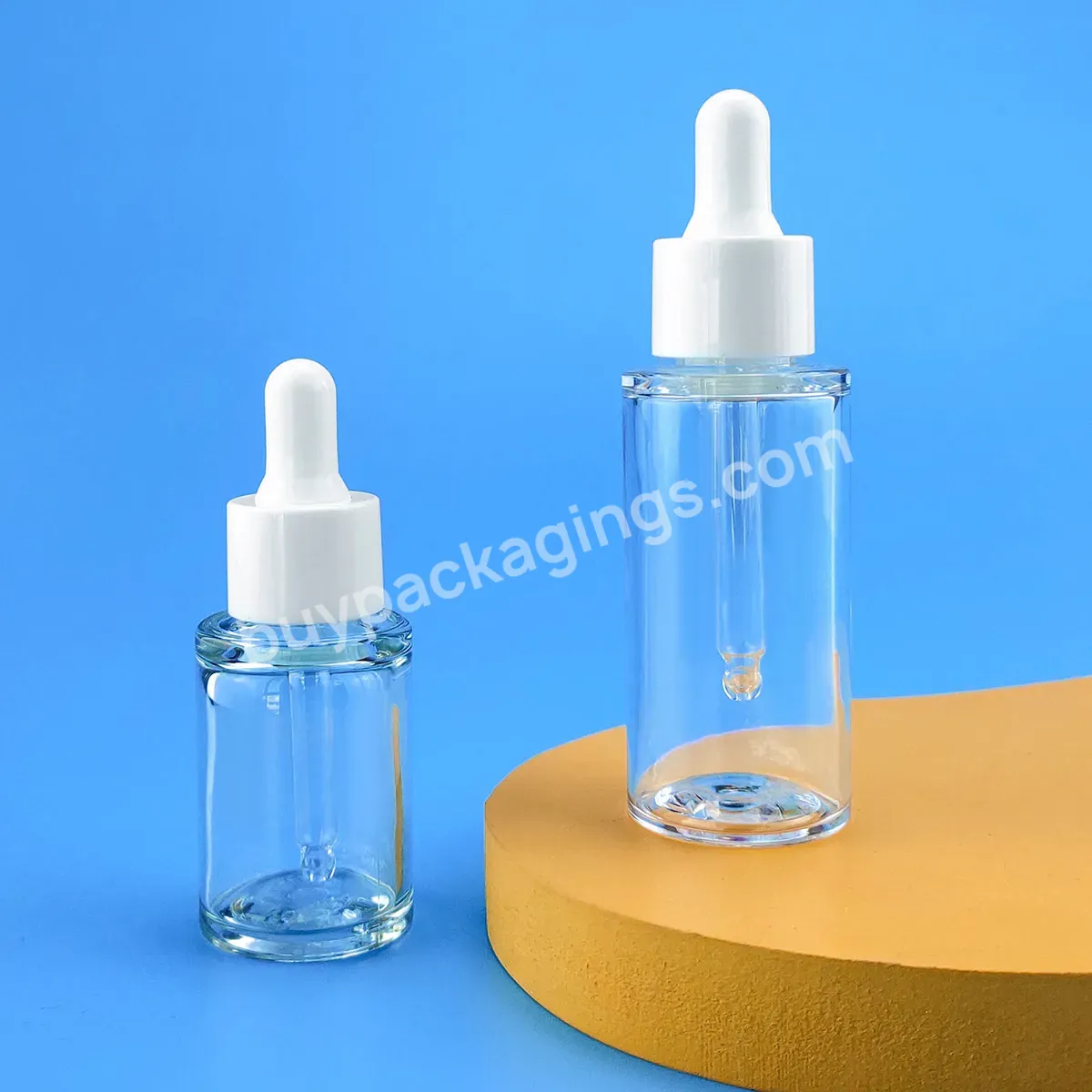 Oil Dropper Bottle Flask With Black Dropper Pet Oil Dropper Bottles For Cosmetic Packaging Boston Round Essence Bottle And Serum