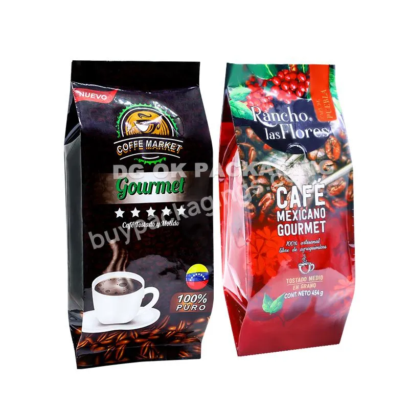 Ok Packaging 1kg Clear 240g Plastic Digital Printed Coffee Bag 16oz 5lb Coffee Bag Brown Sealed Coffee Bag