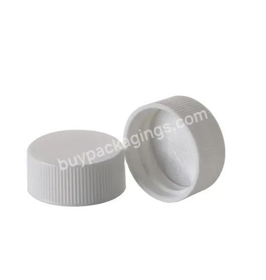 Ome Custom Plastic Pp 28/400 Ribbed White Screw Cap