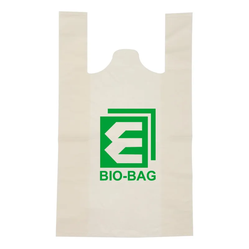 On Bio Degradable Polythene T-Shirt Packaging Roll Door Knob Shopping Plastic Custom Biodegradable Bag