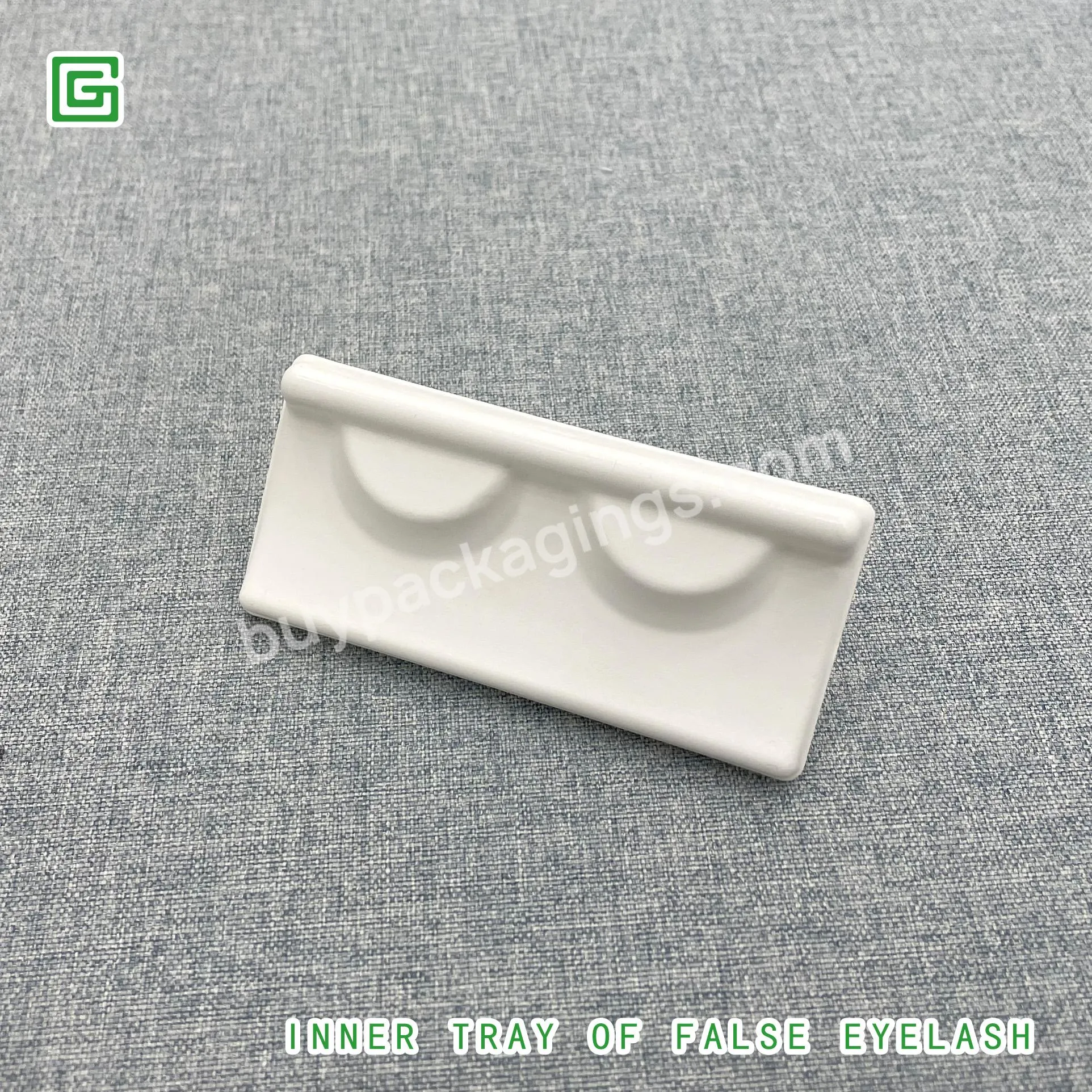 On Sale Degradable White Sustainable Disposable Recycled Paper Pulp Molded Tray Packaging For False Eyelash