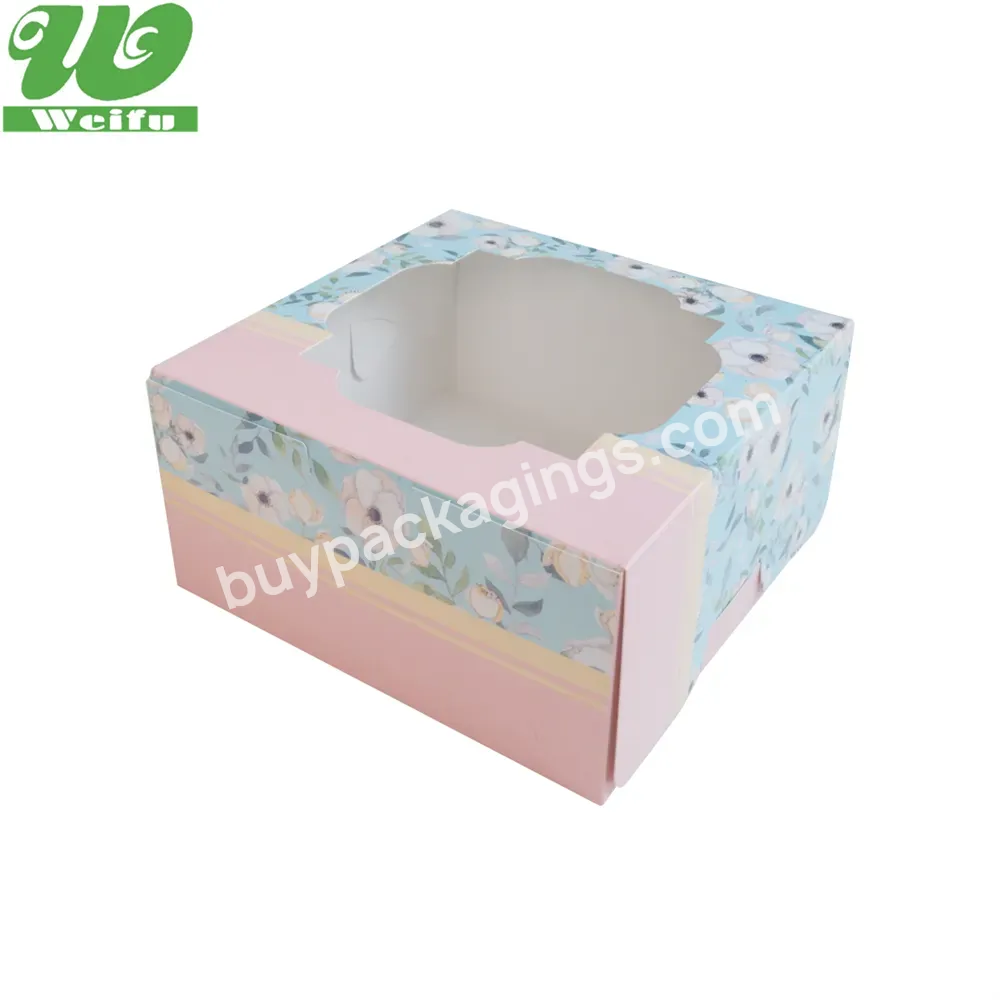 One Hole Cupcake Packing Box Multi Color With Window Bakery Packaging Cake Boxes Wholesale
