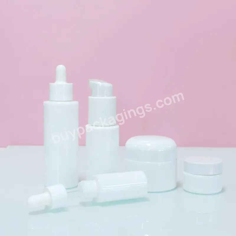 Opal Pure Glass Serum Oil Dropper Bottle Flat Shoulder Customized Empty Skincare Cosmetic Packaging