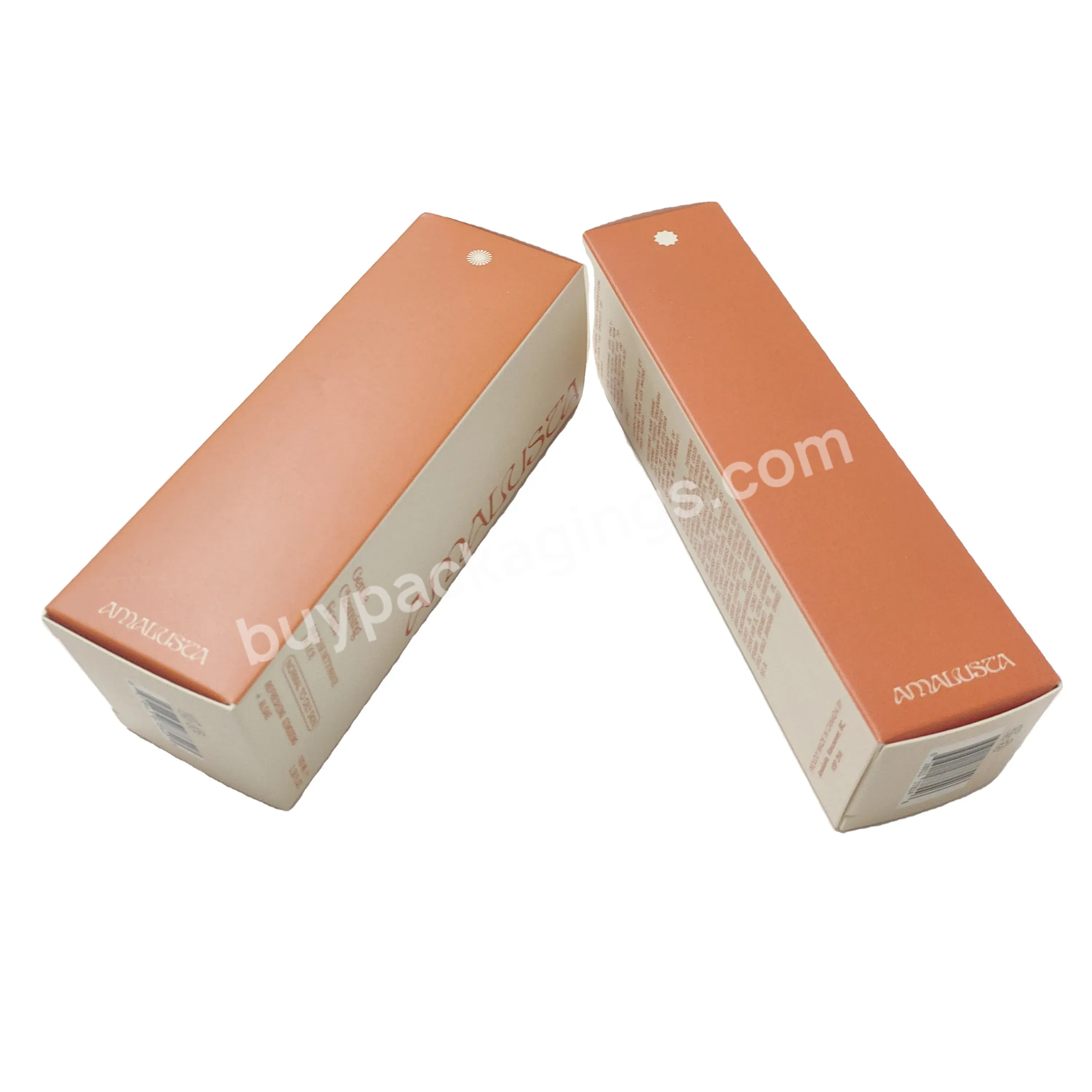 Orange Color High End Paper Gift Set Box Custom Logo Skin Care Serum Box Packaging
