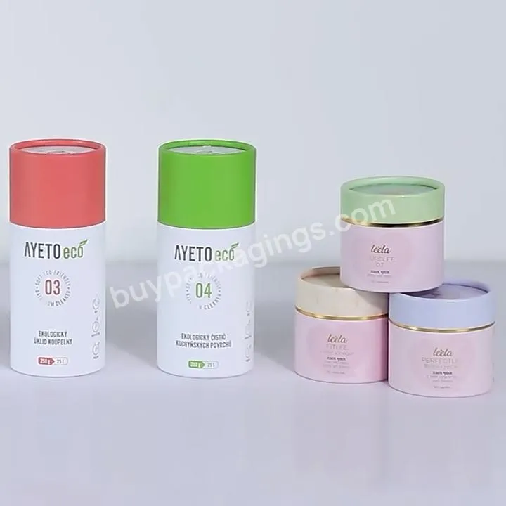 Organic Food Skin care packaging package paper can custom cardboard tube for dry kitchen powder