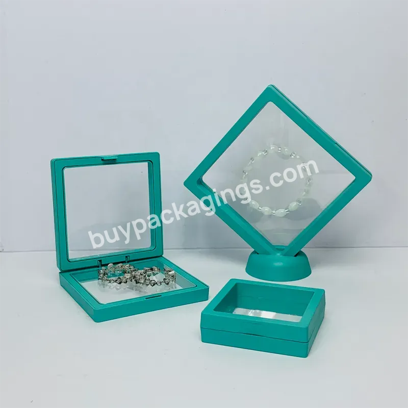 Original Factory Green 3d Floating Frame Display Stand Holder Jewelry Medals Specimens Coin Pin Organizers Case Box Packaging