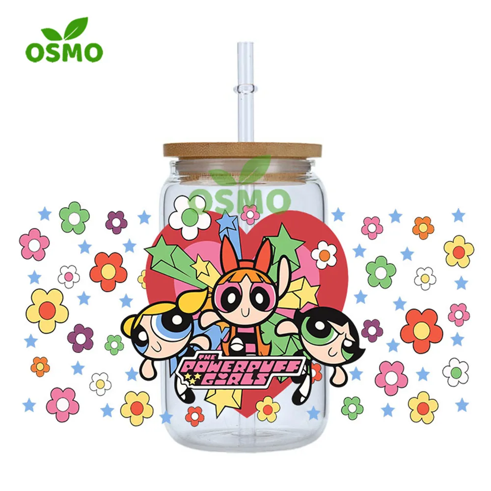 Osmo Wholesale MOQ 100pcs Custom Transfer Cup Wraps 3D UV Dtf  Sublimation Transfer Wraps for Cups Tumblers Libbey Glass Cans